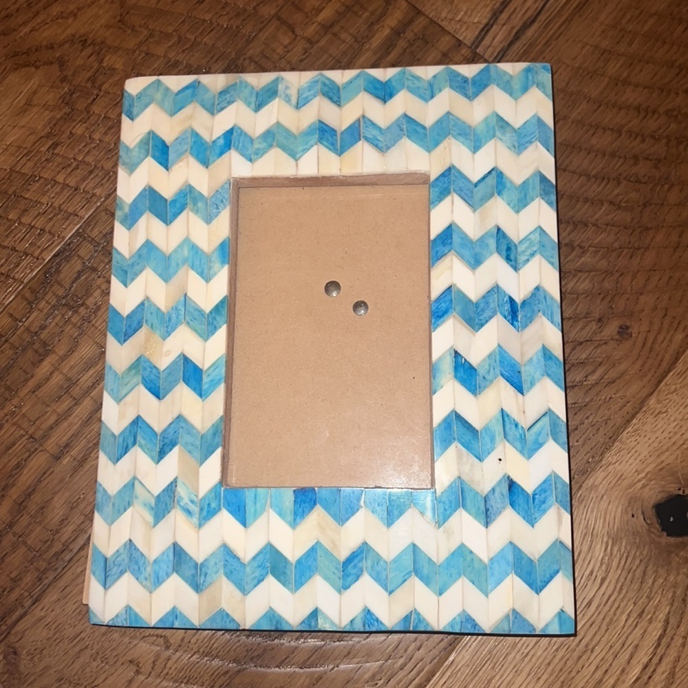 Blue Chevron Picture Frame - Picture 2 of 5